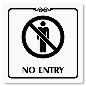 No entry, 118x118mm, bílá, Texas